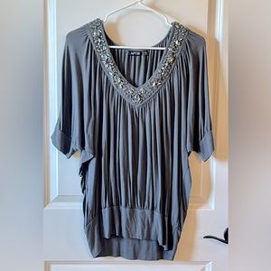 Apt. 9 Gray Blouse with Gems